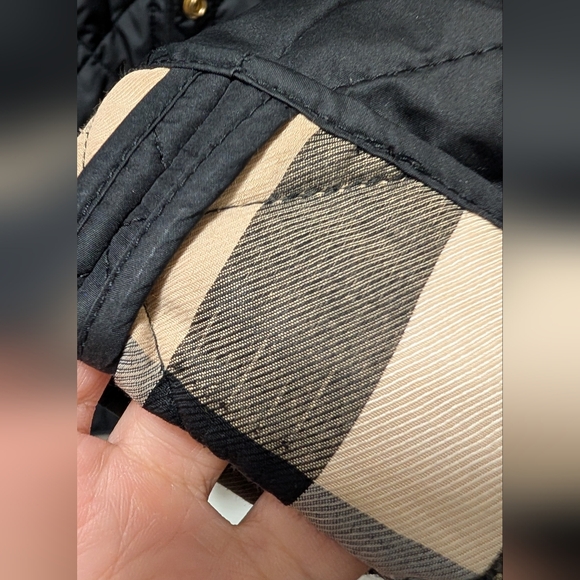 Burberry Pensham Quilted Jacket Size S small check cuff black - Picture 6 of 6